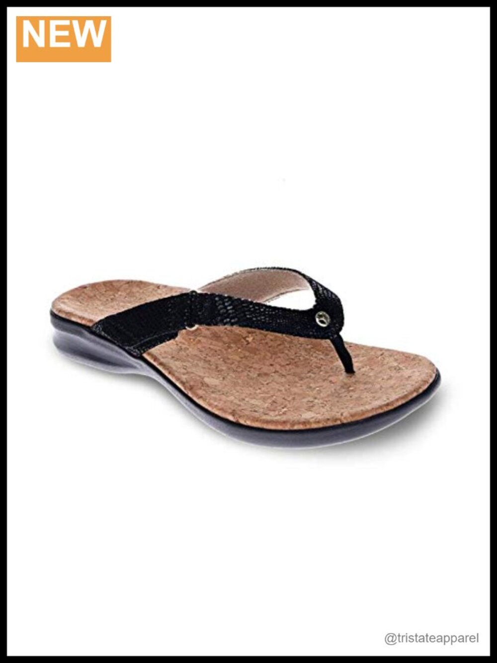 Cork Flip Flops with Stacked Heel and Slingback Strap for Women
